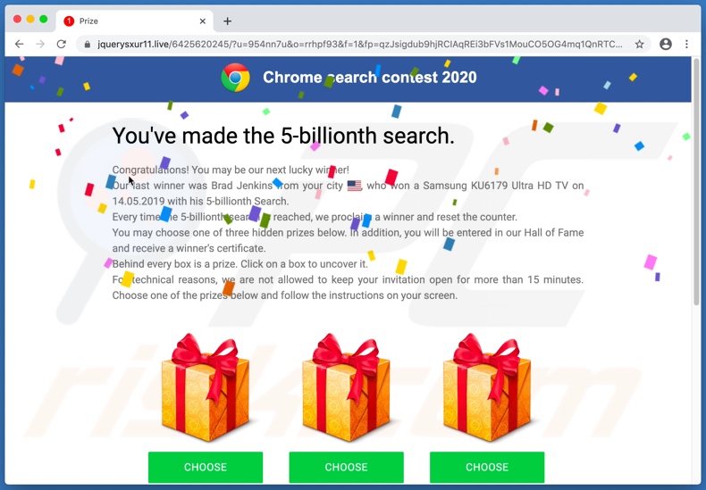 Jquerysxur scam (You've Made The 5-billionth Search)