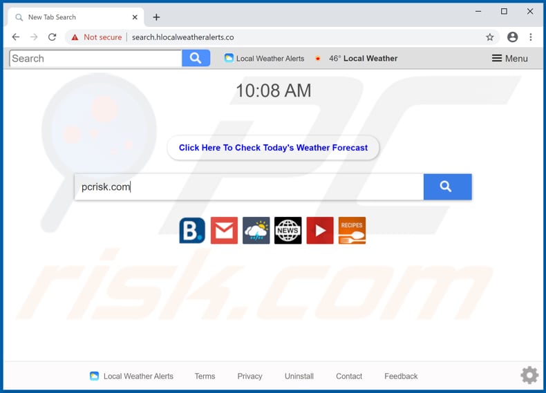 hlocalweatheralerts.co browser hijacker