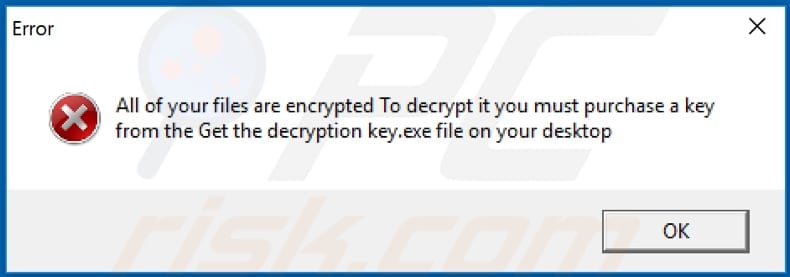 lock pop-up displayed once the encryption is over