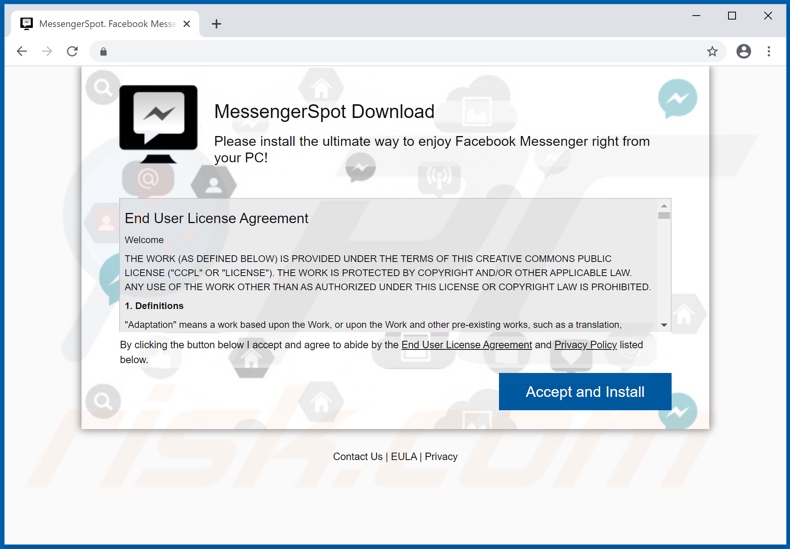 Websited used to promote MessengerSpot adware