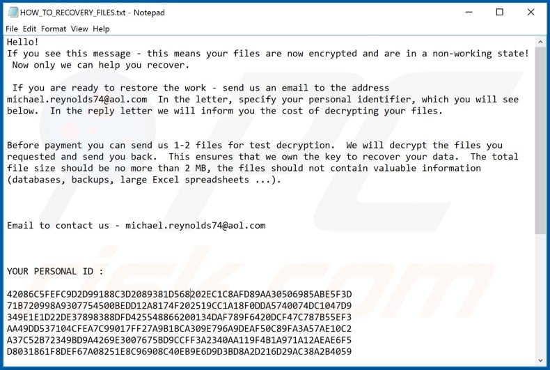 Michael (Balaclava) decrypt instructions (HOW_TO_RECOVERY_FILES.txt)