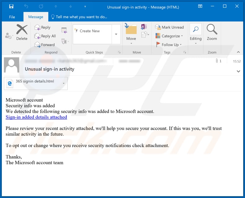 Microsoft Email Scam 2022 