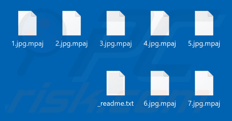 Files encrypted by Mpaj ransomware (.mpaj extension)
