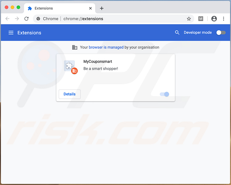MyCouponsmart adware Chrome extension