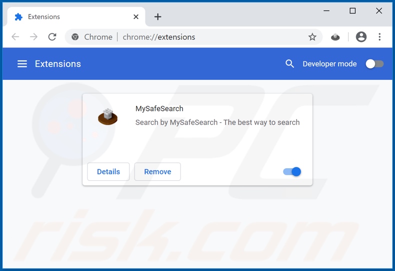 Removing my-safesearch.com related Google Chrome extensions