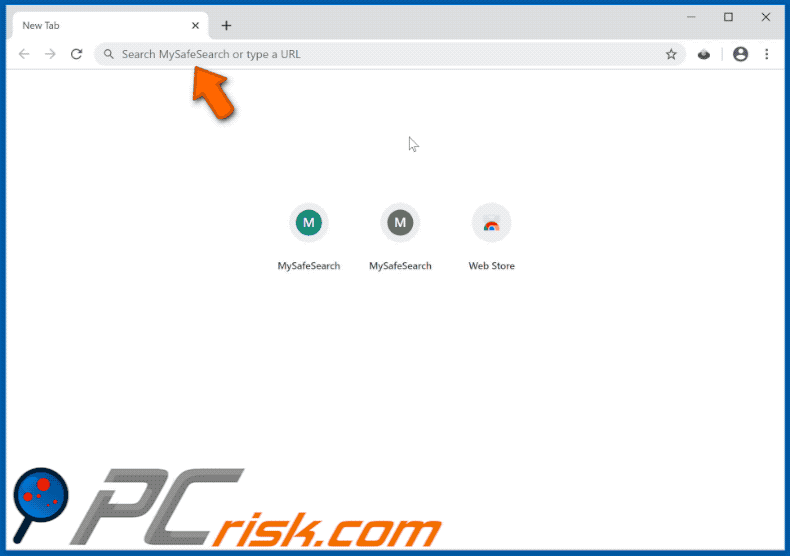 MySafeSearch browser hijacker appearance gif