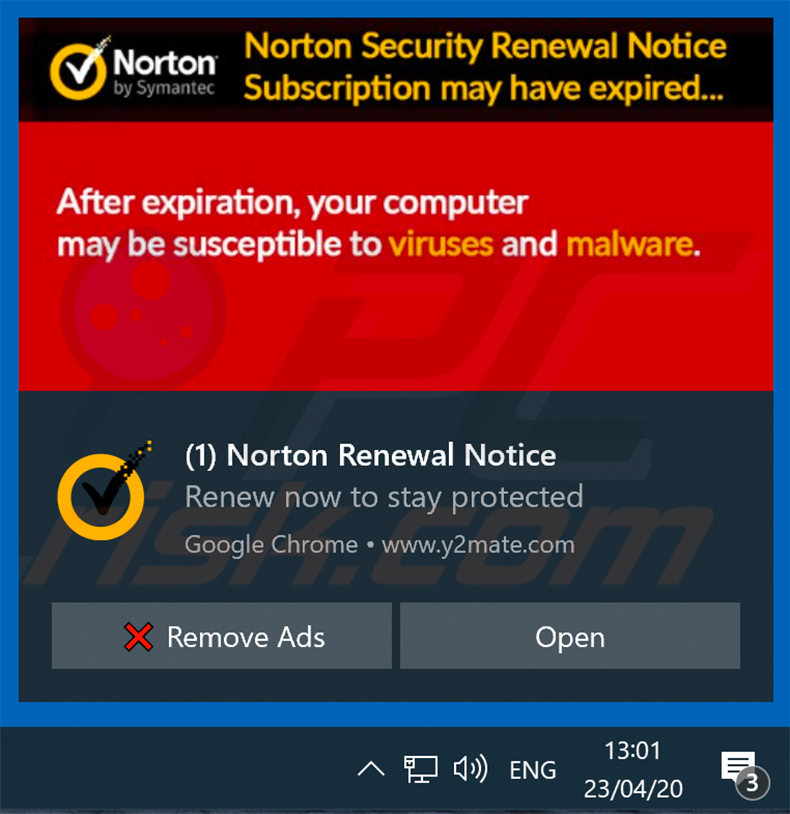 nortons antivirus alert