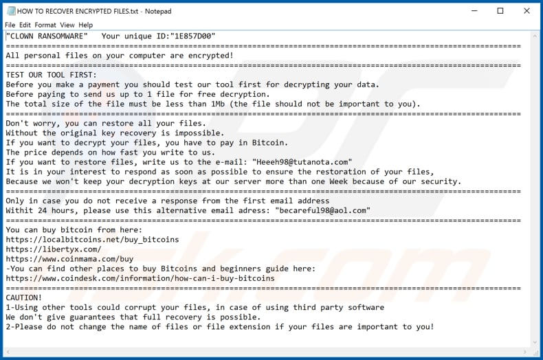 .notfound ransomware text file (HOW TO RECOVER ENCRYPTED FILES.txt)