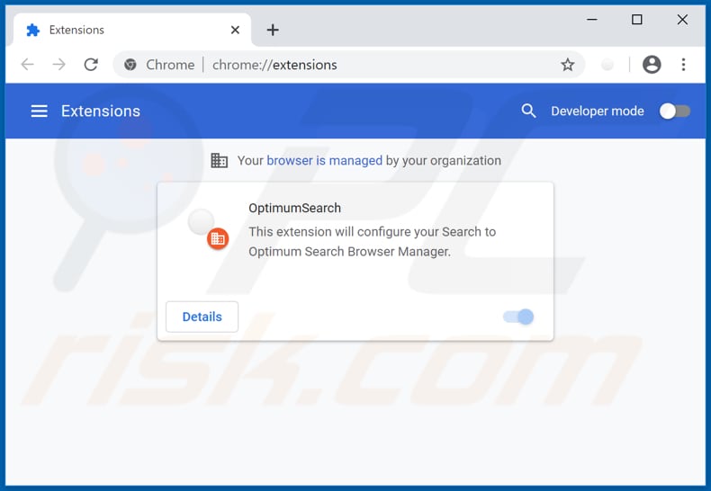 Removing search.optimum.icu related Google Chrome extensions