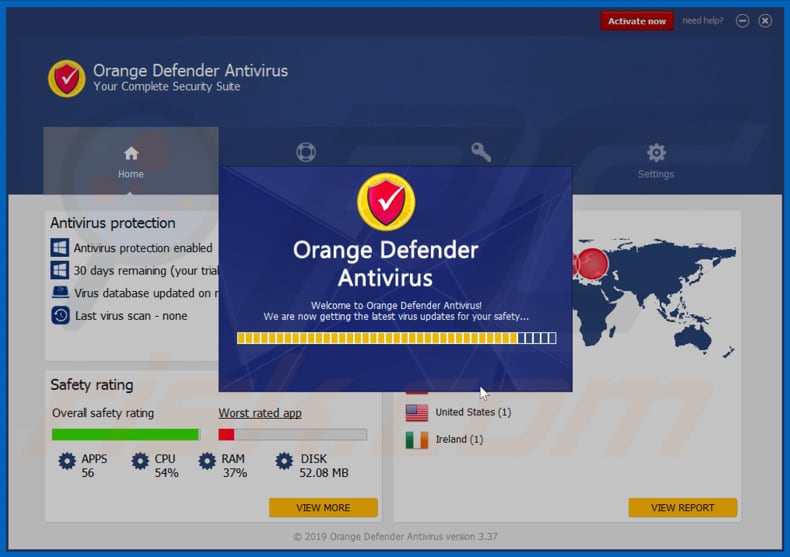 Orange Defender Antivirus unwanted application
