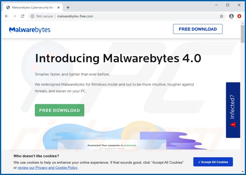 Fake malwarebytes website used to proliferate Raccoon Stealer