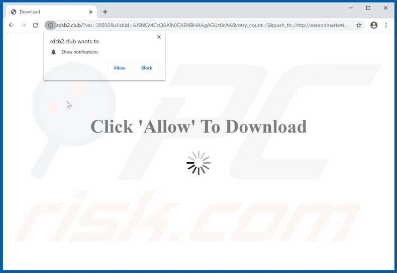 rdsb2[.]club pop-up redirects