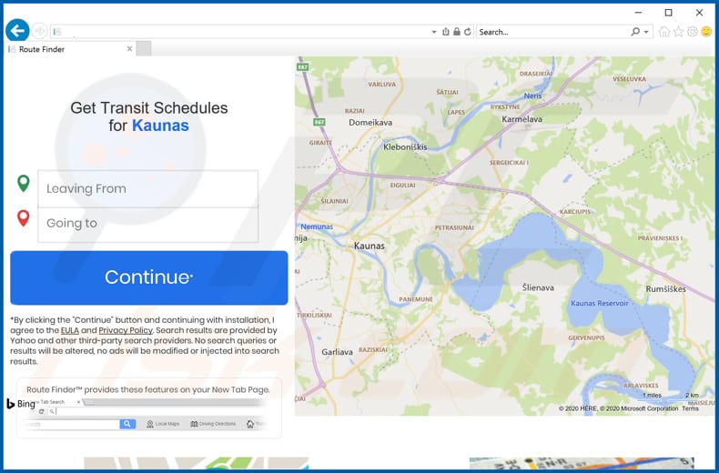route finder browser hijacker promoter microsoft edge