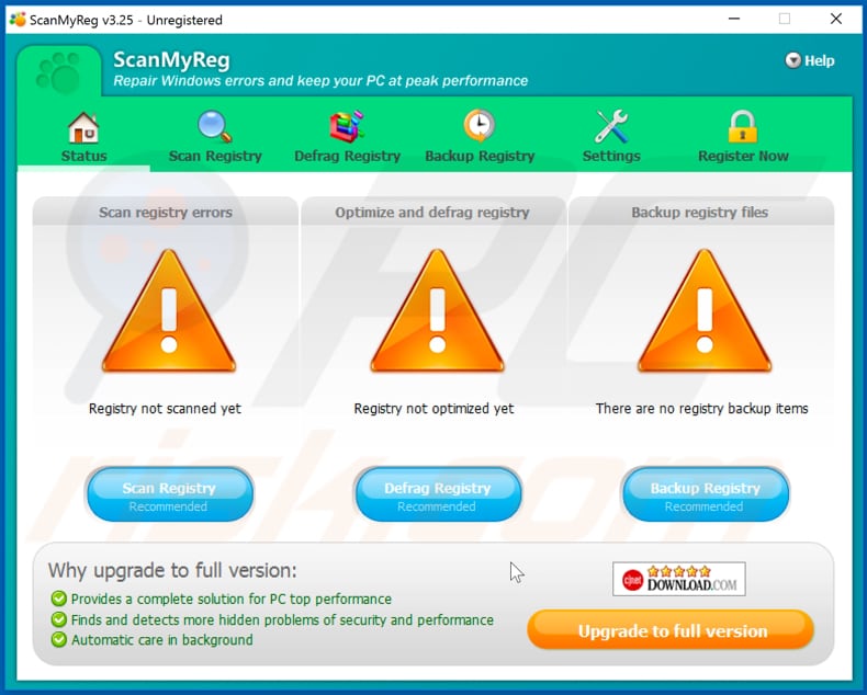 ScanMyReg unwanted application