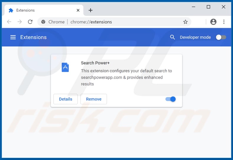Removing searchpowerapp.com related Google Chrome extensions