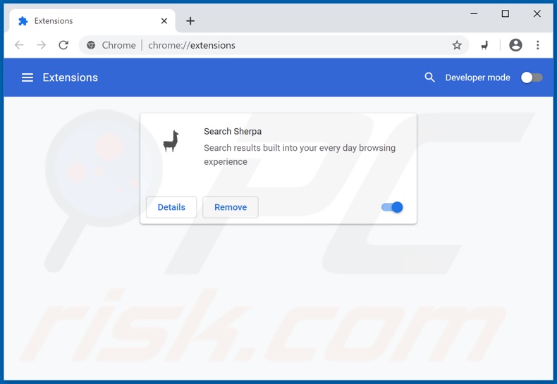Removing search-sherpas.com related Google Chrome extensions