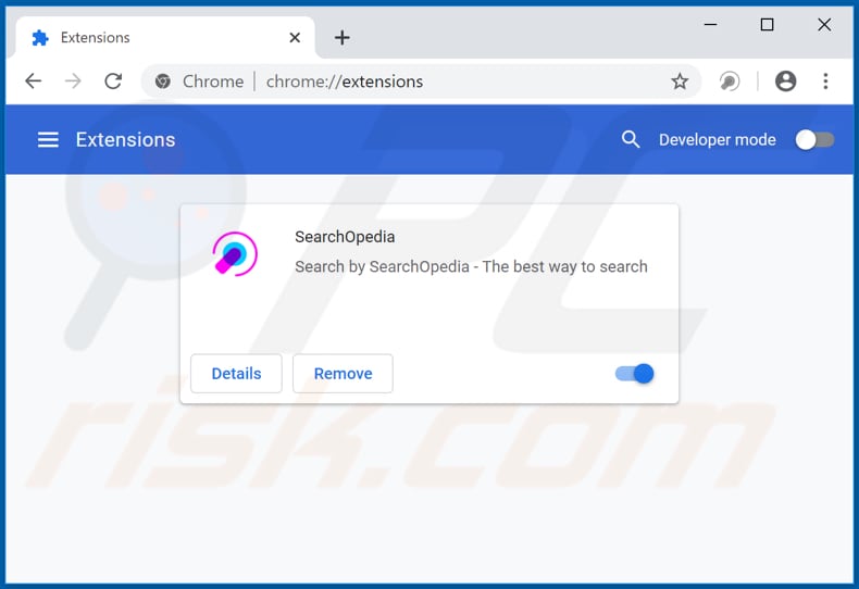 Removing feed.search-opedia.com related Google Chrome extensions