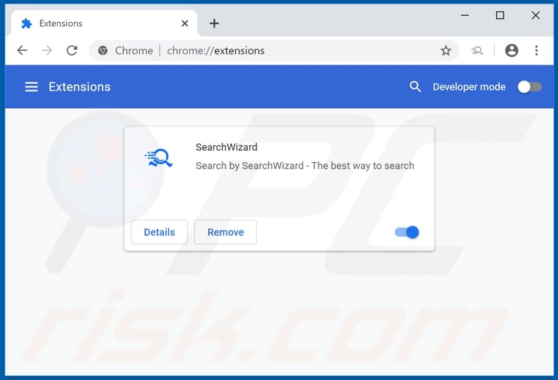 Removing feed.search-wizard.com related Google Chrome extensions