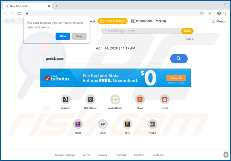 trackerpackage1tab.com browser hijacker