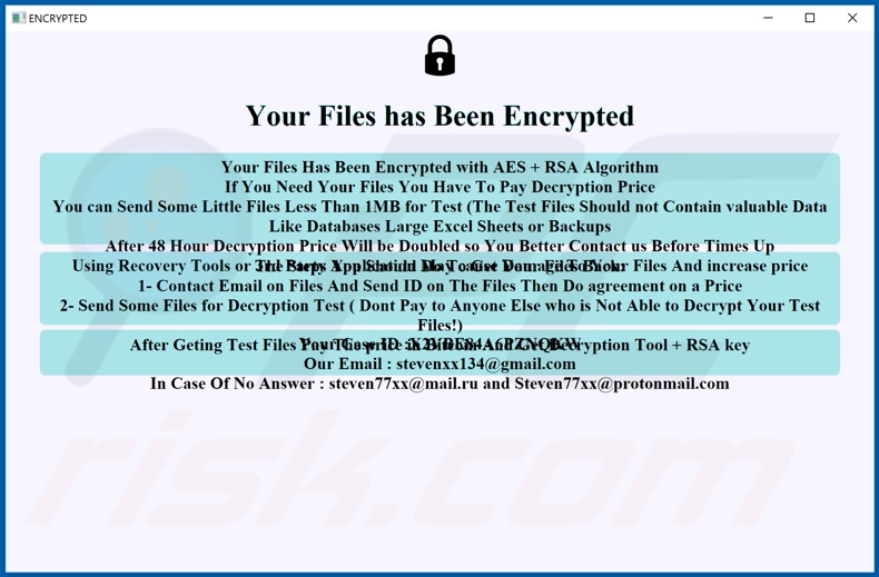 Void ransomware ransom note (Decryption-Info.HTA)