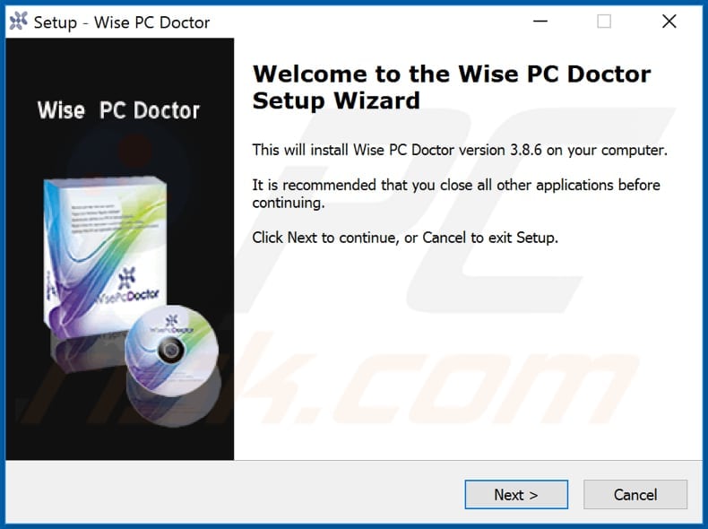 WisePCDoctor PUA installation setup