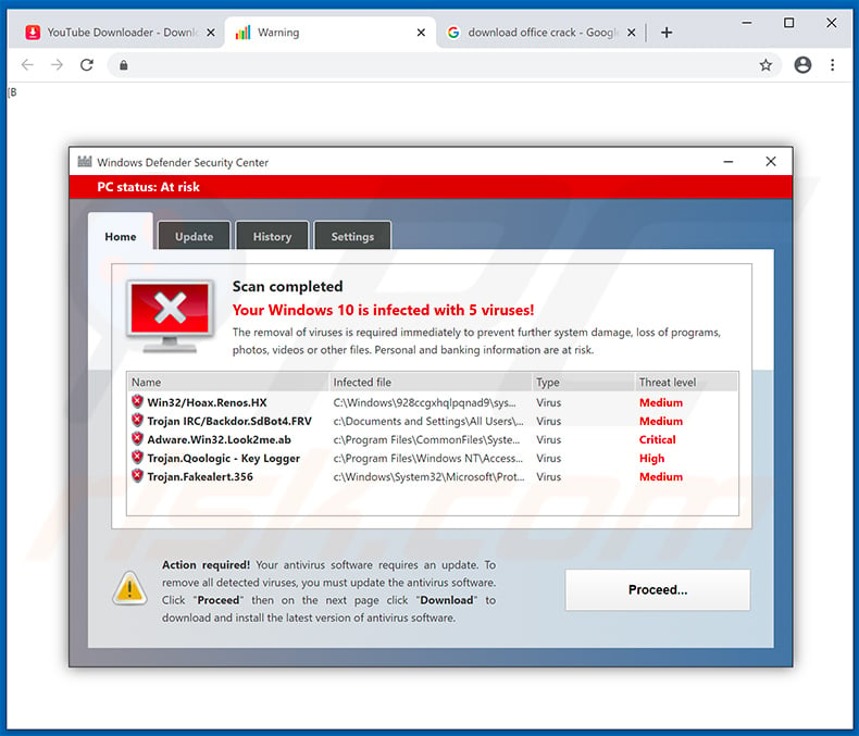 windows a détecté une infection par un logiciel espion anti-malware pro