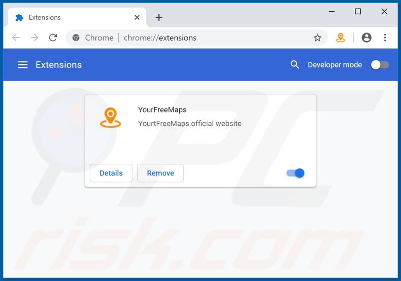 Removing yourfreemaps.com related Google Chrome extensions