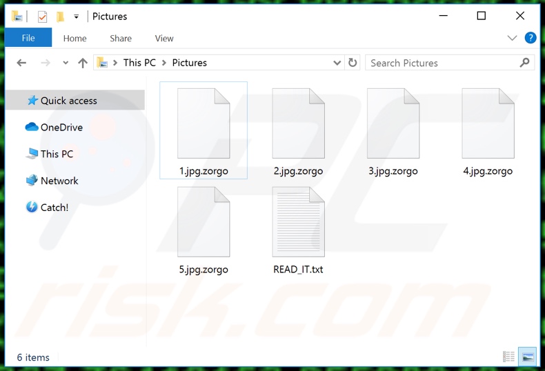 Files encrypted by Zorgo ransomware (.zorgo extension)