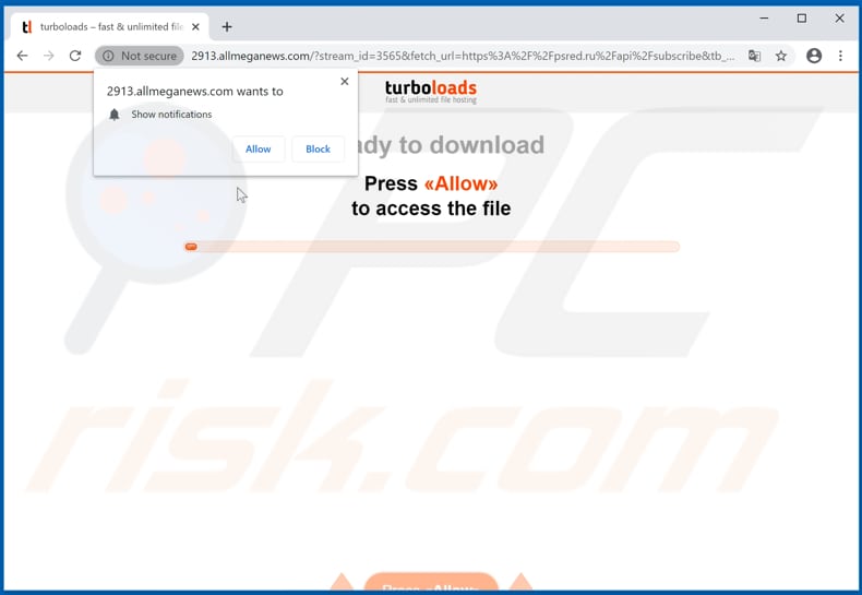 allmeganews[.]com pop-up redirects