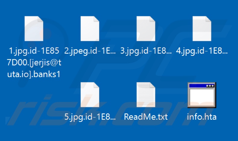 Files encrypted by Banks1 ransomware (.banks extension)