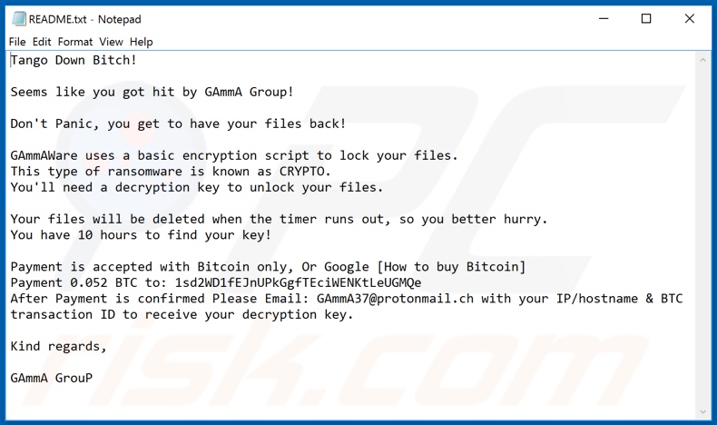 Black Kingdom ransomware text file (README.txt)