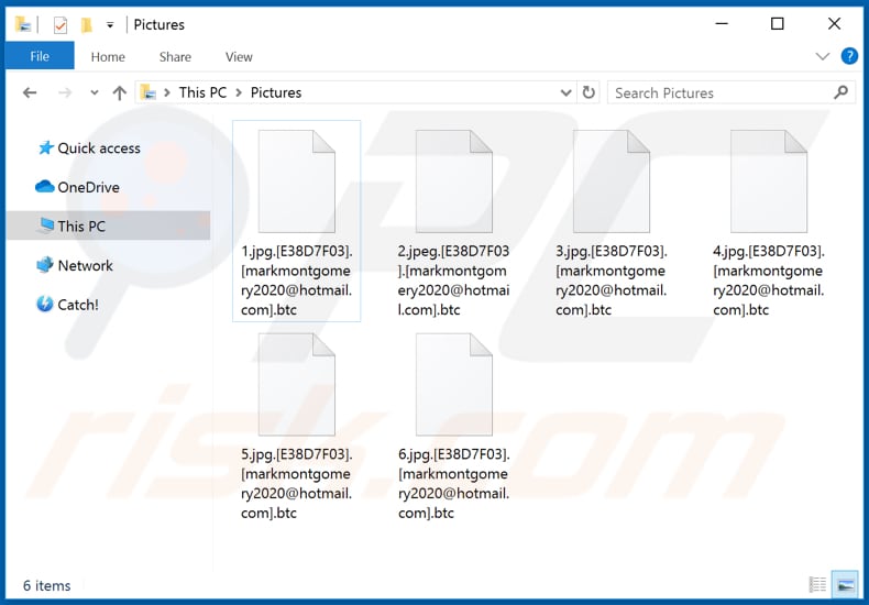 Files encrypted by Btc (Oled) ransomware (.btc extension)