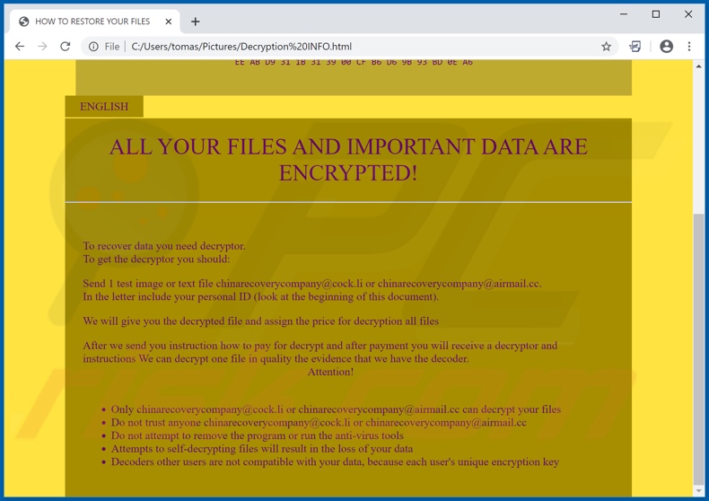 C4H decrypt instructions (Decryption INFO.html)