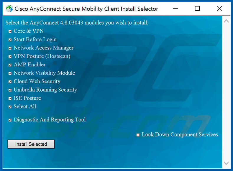 Cisco AnyConnect installation setup