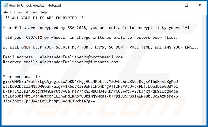 ColdLock decrypt instructions (How To Unlock Files.txt)