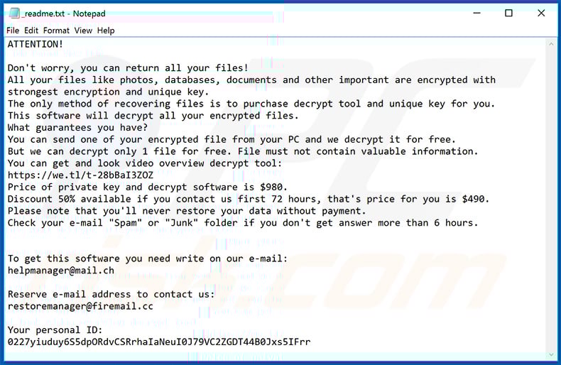 Covm ransomware ransom note (_readme.txt)