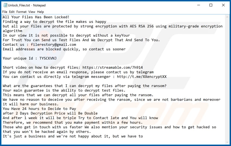 .Crypto decrypt instructions (Unlock_Files.txt)