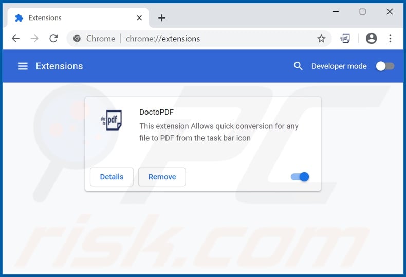 Removing pdfsrch.com related Google Chrome extensions