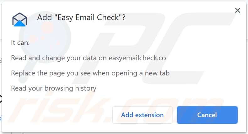 easy email checker asks for a permission to be installed