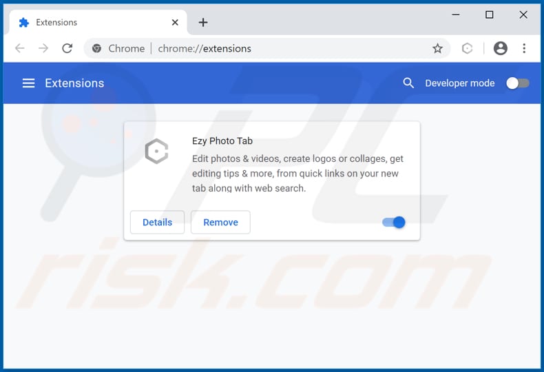 Removing ezyphototab.com related Google Chrome extensions