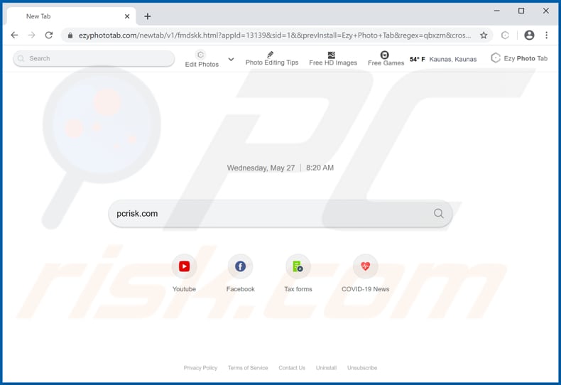 ezyphototab.com browser hijacker