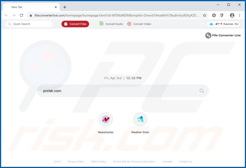 fileconverterlive.com browser hijacker