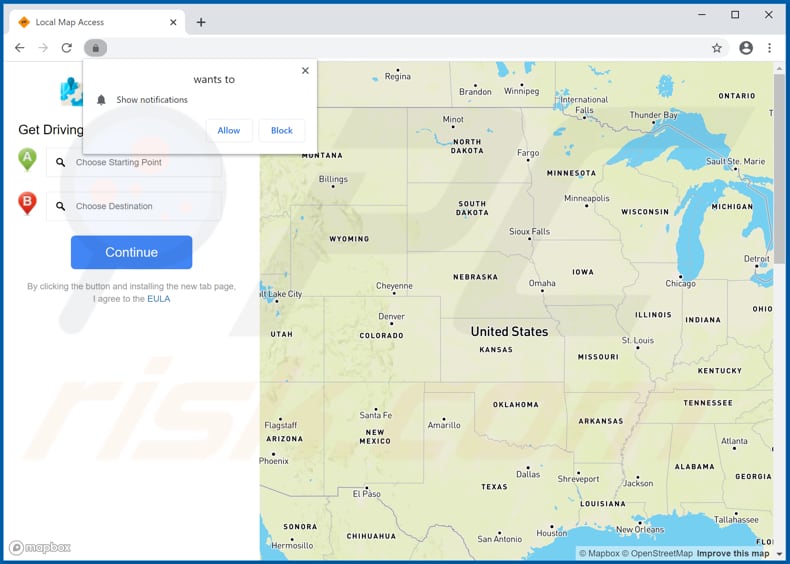 Website used to promote Free Driver Maps browser hijacker
