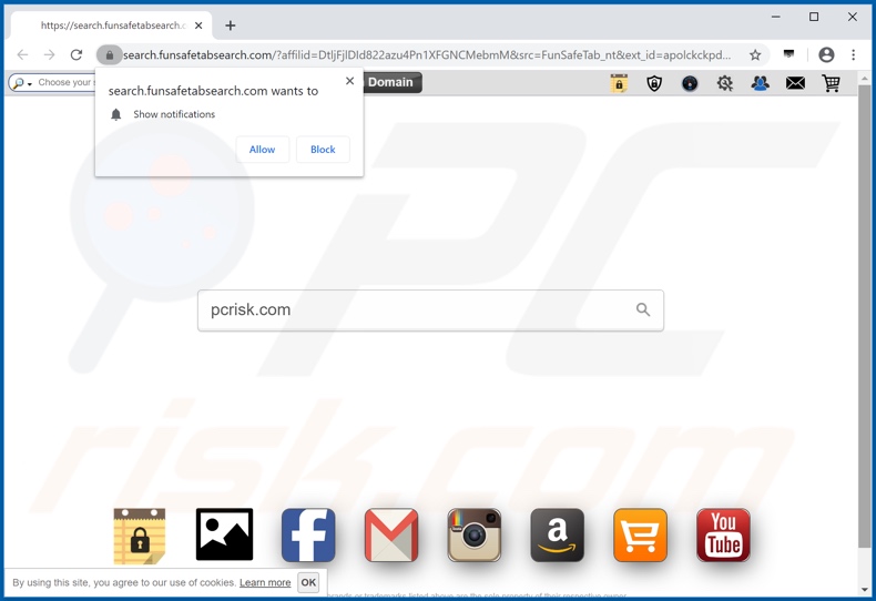 search.funsafetabsearch.com browser hijacker