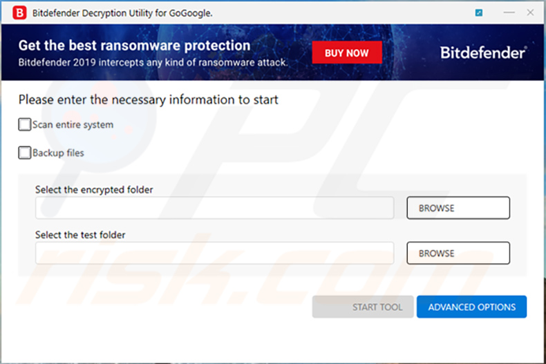 GoGoogle decryption tool by Bitdefender