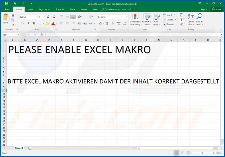 Malicious MS Excel document used to inject GuLoader malware (2020-05-12)