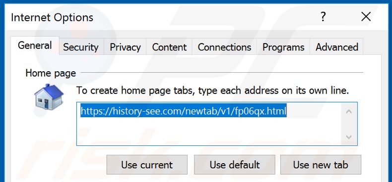 Removing history-see.com from Internet Explorer homepage