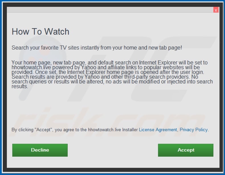 Official How To Watch browser hijacker installation setup