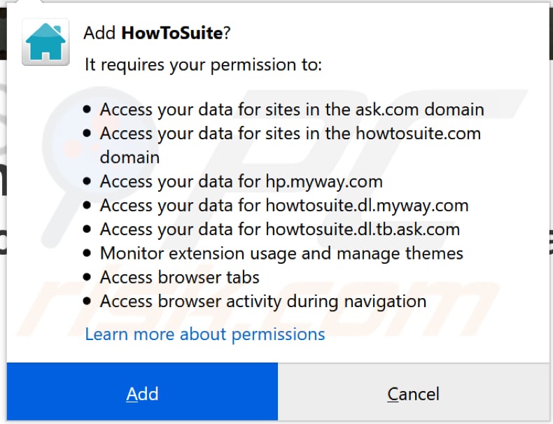 howtosuite toolbar permission firefox