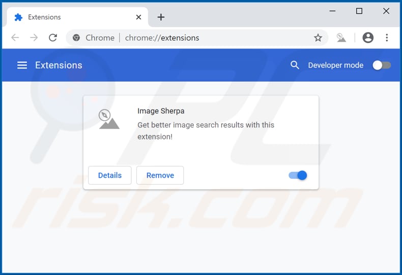 Removing image-sherpa.com related Google Chrome extensions